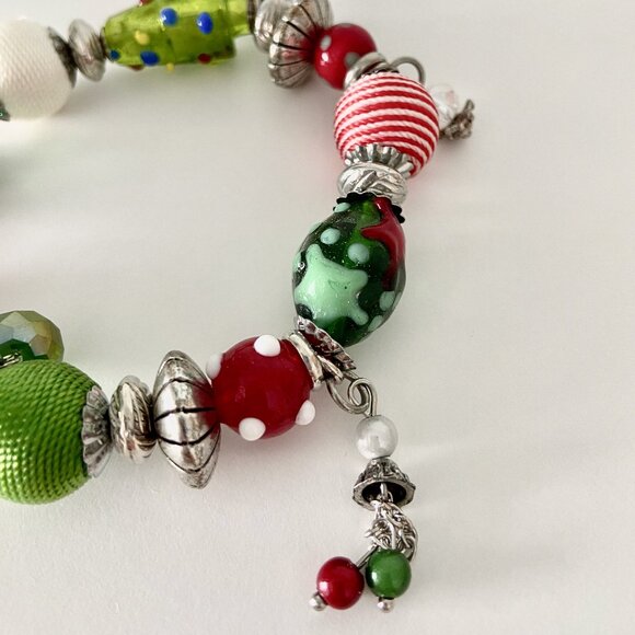 Holiday Cheer Charm Bracelet with Glass Beads - Picture 3 of 6